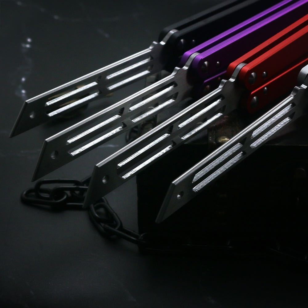 New SQUID INDUSTRIES Balisong Butterfly Flail Knife 420 Blade Aviation Aluminum 6061-T6 Handle Outdoor Trainer Tanto EDC Pocket Knives