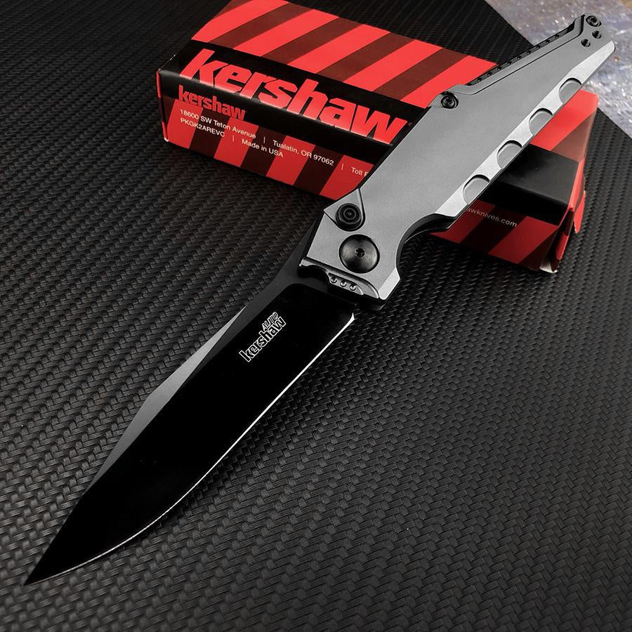 Kershaw 7900 Launch 7 Spring Assisted Quick Open Folding 3.75" Black CPM-154 Clip Point Blade Knife Aluminum Handle Outdoor Camping Hunting Survival Pocket Tool