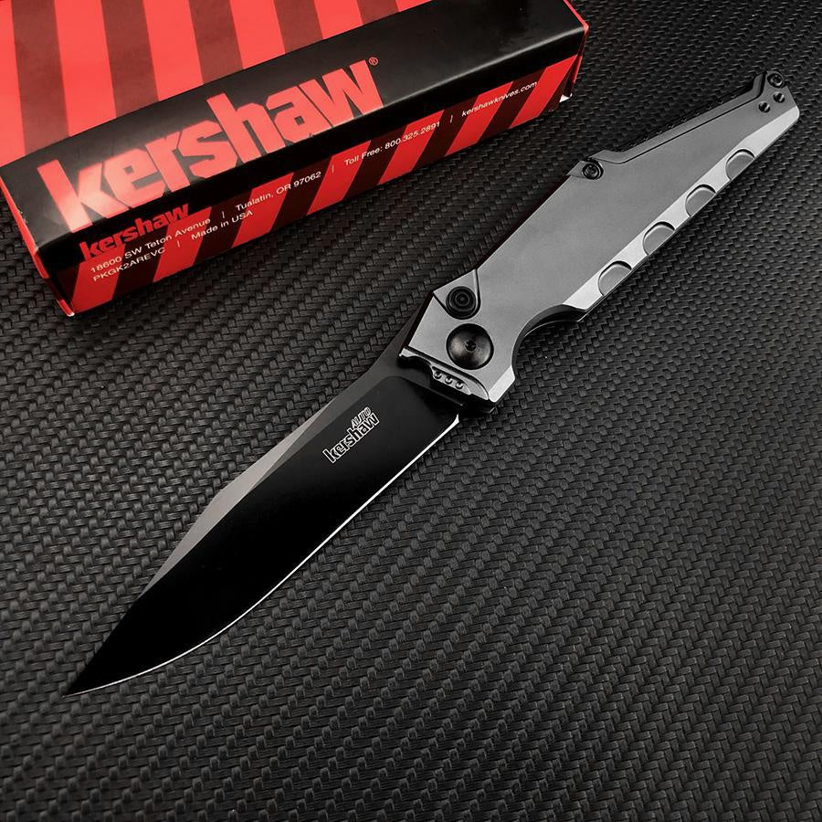 Kershaw 7900 Launch 7 Spring Assisted Quick Open Folding 3.75" Black CPM-154 Clip Point Blade Knife Aluminum Handle Outdoor Camping Hunting Survival Pocket Tool