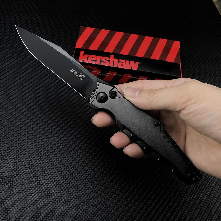 Kershaw 7900 Launch 7 Spring Assisted Quick Open Folding 3.75" Black CPM-154 Clip Point Blade Knife Aluminum Handle Outdoor Camping Hunting Survival Pocket Tool