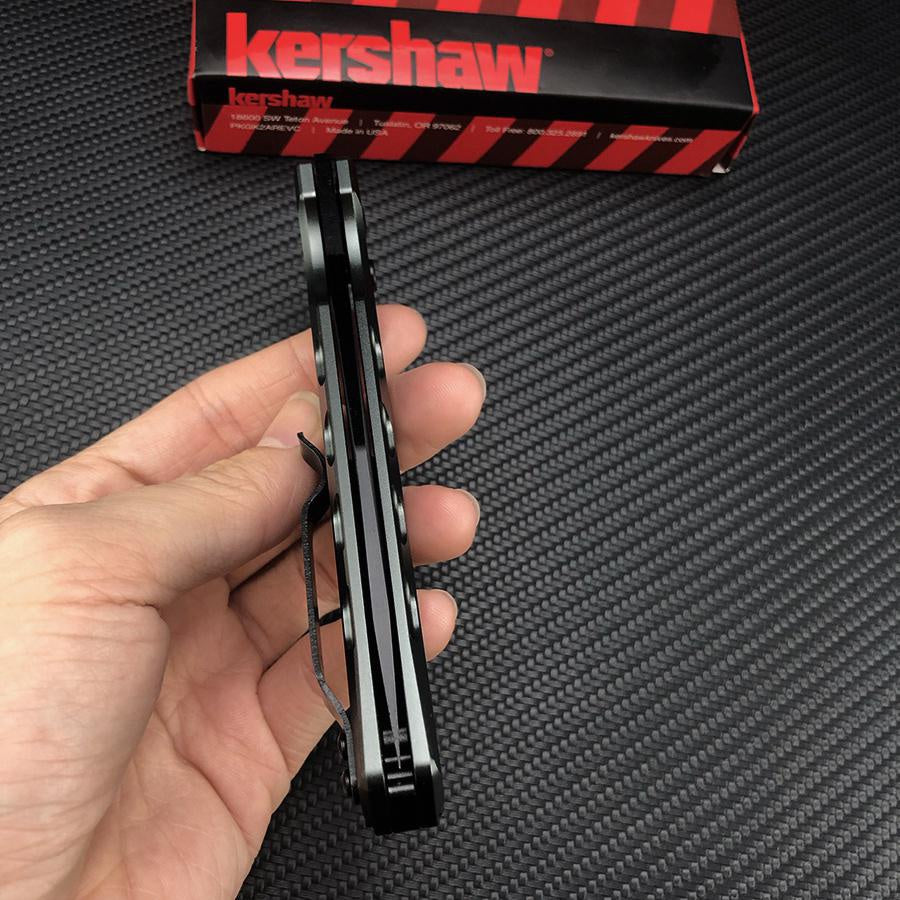 Kershaw 7900 Launch 7 Spring Assisted Quick Open Folding 3.75" Black CPM-154 Clip Point Blade Knife Aluminum Handle Outdoor Camping Hunting Survival Pocket Tool