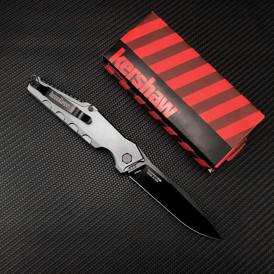 Kershaw 7900 Launch 7 Spring Assisted Quick Open Folding 3.75" Black CPM-154 Clip Point Blade Knife Aluminum Handle Outdoor Camping Hunting Survival Pocket Tool