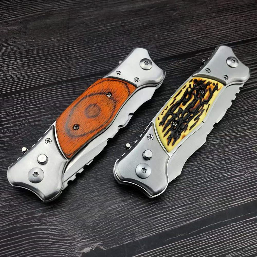 Russian Style DUAL BLADE POCKET Automatic KNIFE Tactical Spring Open Hunting Camping EDC Razor Gift Folding Knife