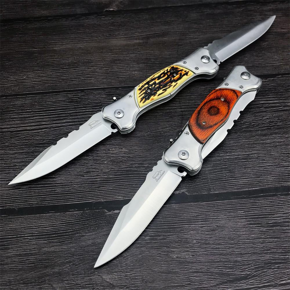 Russian Style DUAL BLADE POCKET Automatic KNIFE Tactical Spring Open Hunting Camping EDC Razor Gift Folding Knife