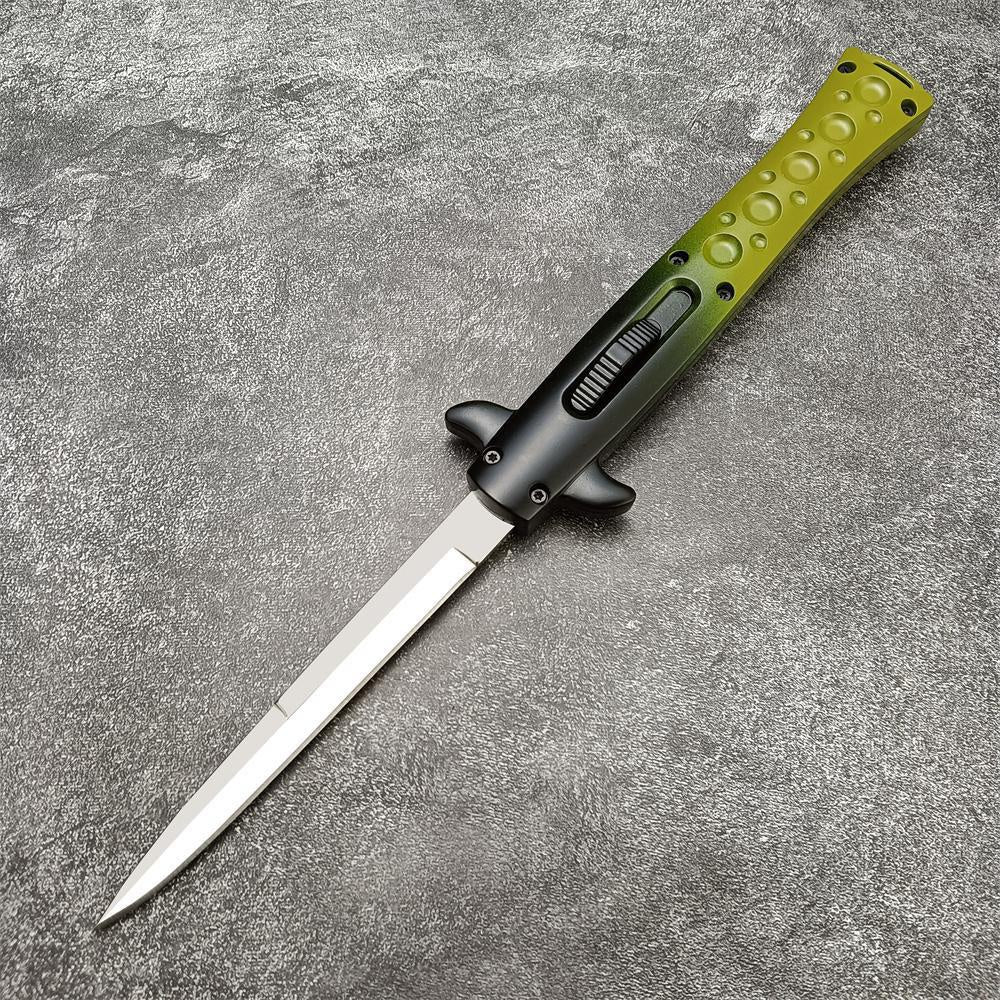 9 inch 11 Inch AUTO OTF AKC Italy By Bill DeShivs Stiletto Spring Assisted Open Knife 440C Blade Zinc Alloy Handle Straight Out Dagger Quick Opening Knives Tactical Hunting Pocket Tools