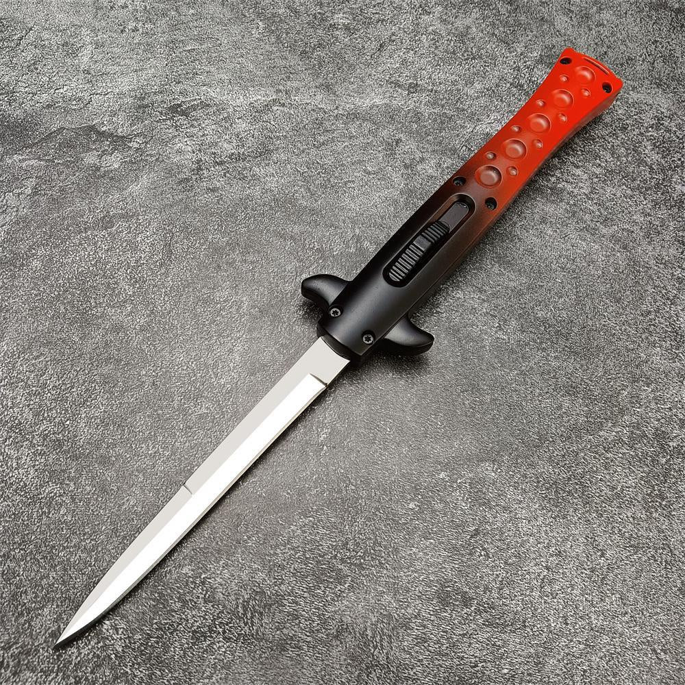 9 inch 11 Inch AUTO OTF AKC Italy By Bill DeShivs Stiletto Spring Assisted Open Knife 440C Blade Zinc Alloy Handle Straight Out Dagger Quick Opening Knives Tactical Hunting Pocket Tools