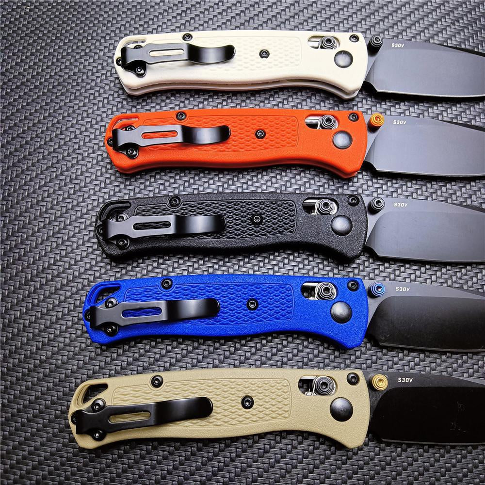 NEW Tactical BENCHMADE 533 Mini Bugout Small Folding Knife Marked Black S30V Work Sharp Blade Nylon Wave Fiber Handle Outdoor Hunting Pocket Knives