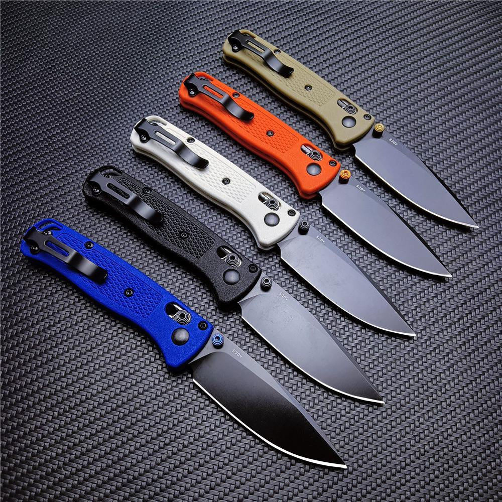 NEW Tactical BENCHMADE 533 Mini Bugout Small Folding Knife Marked Black S30V Work Sharp Blade Nylon Wave Fiber Handle Outdoor Hunting Pocket Knives