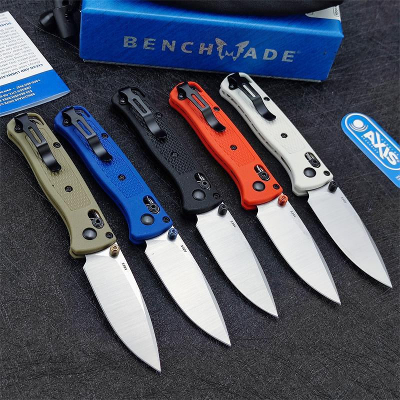 NEW Tactical BENCHMADE 533 Mini Bugout Small Folding Knife Marked Black S30V Work Sharp Blade Nylon Wave Fiber Handle Outdoor Hunting Pocket Knives