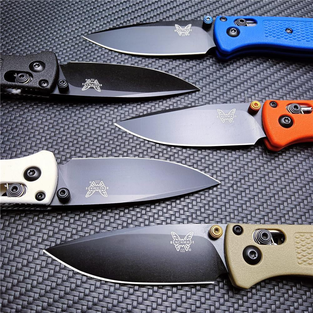 NEW Tactical BENCHMADE 533 Mini Bugout Small Folding Knife Marked Black S30V Work Sharp Blade Nylon Wave Fiber Handle Outdoor Hunting Pocket Knives