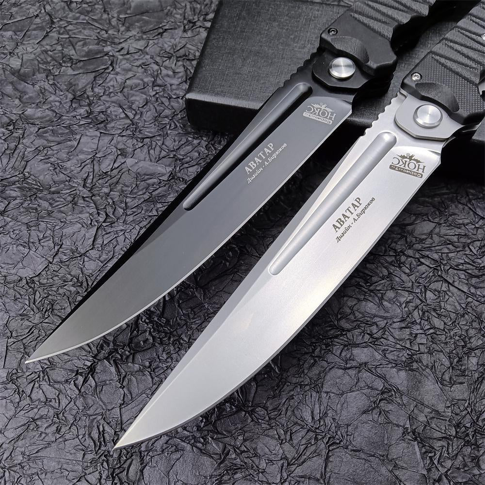12" Hokc ABATAB Knife D2 Blade BLACK G10 Folding Pocket Knife EDC Hunting