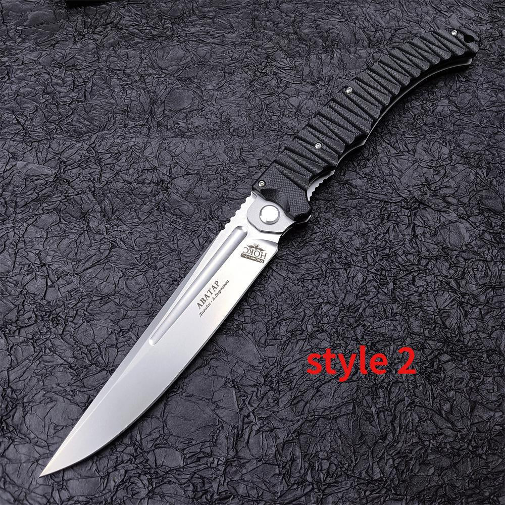 12" Hokc ABATAB Knife D2 Blade BLACK G10 Folding Pocket Knife EDC Hunting