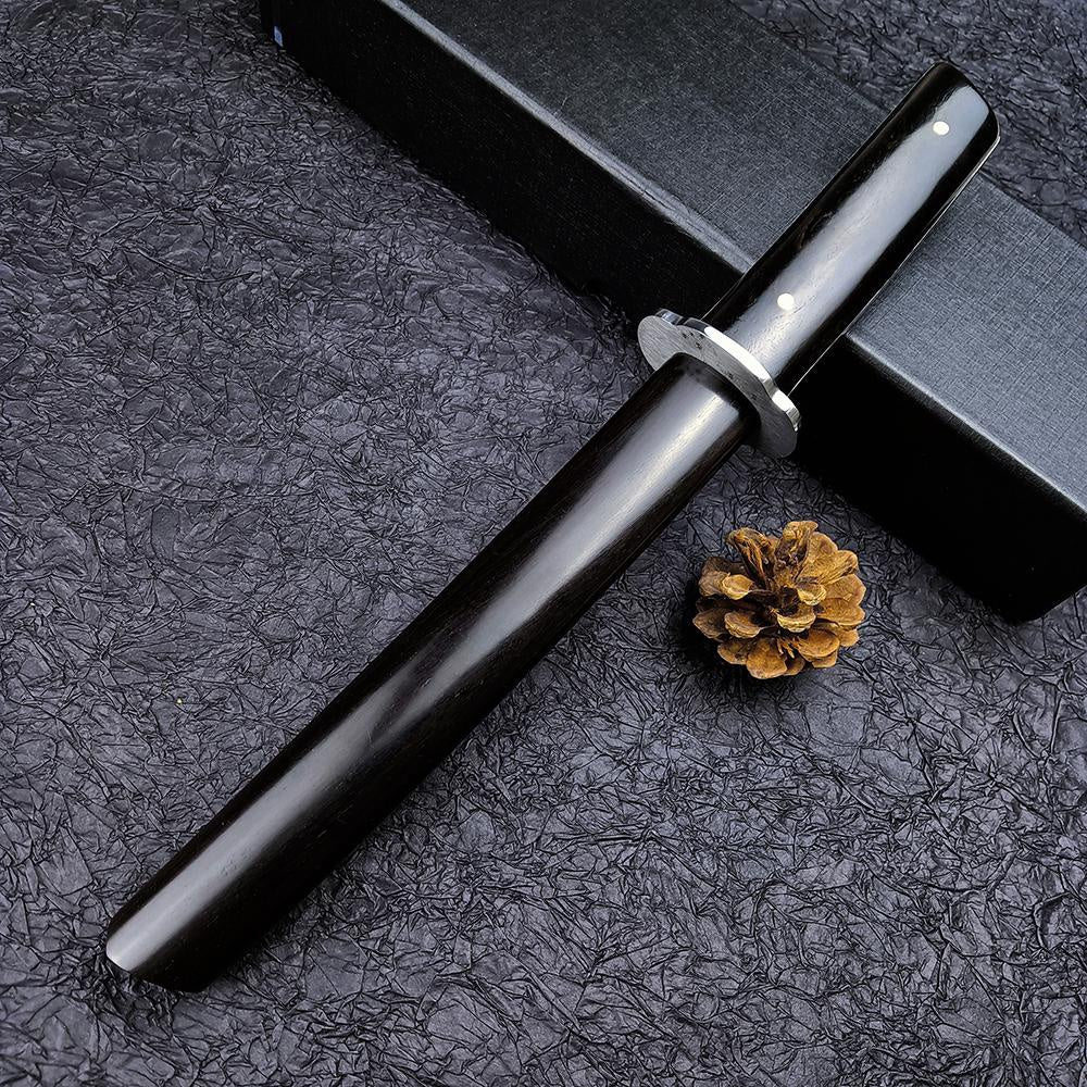 7" 8Cr13Movv Blade Straight Knife for Hunting, Tactical Outdoor Self Defense Japanese Samurai Knife Fixed Blade Wilderness Camping Long Saber Men Collector Gift