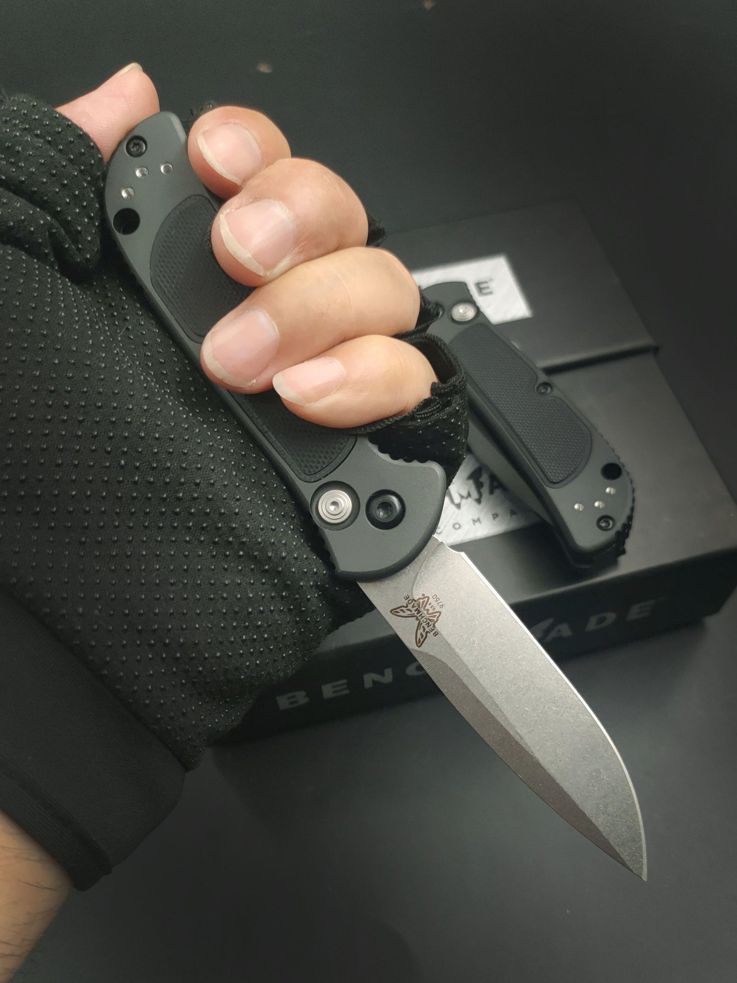 New Benchamde 9750 Mini Coalition S30V Steel Blade Titanium Alloy +G10 Handle Spring Assisted Portable Survival Dagger Tactical Folding Pocket Knife AUTO Knives