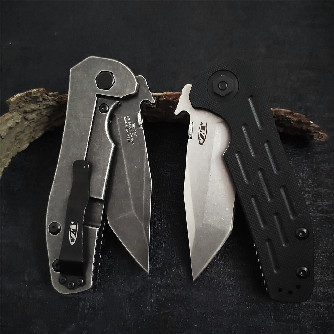 Tactical Pocket Knife ZT ZERO TOLERANCE0620 knife stone wash 9cr18mov blade G10+ thickened steel Handle Suitable for camping hiking travel fishing outdoor activities EDC, self-defense folding knife