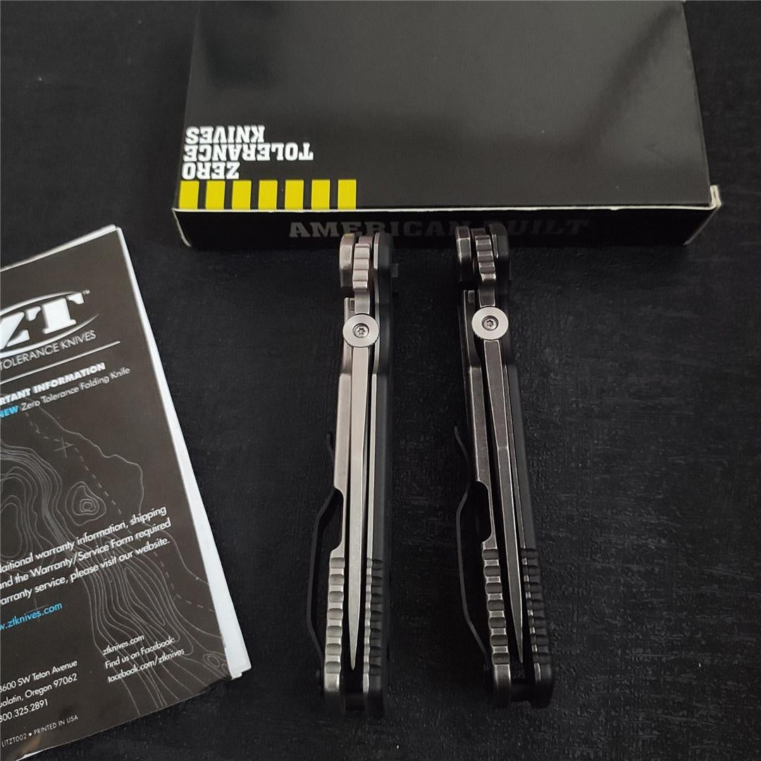 Tactical Pocket Knife ZT ZERO TOLERANCE0620 knife stone wash 9cr18mov blade G10+ thickened steel Handle Suitable for camping hiking travel fishing outdoor activities EDC, self-defense folding knife