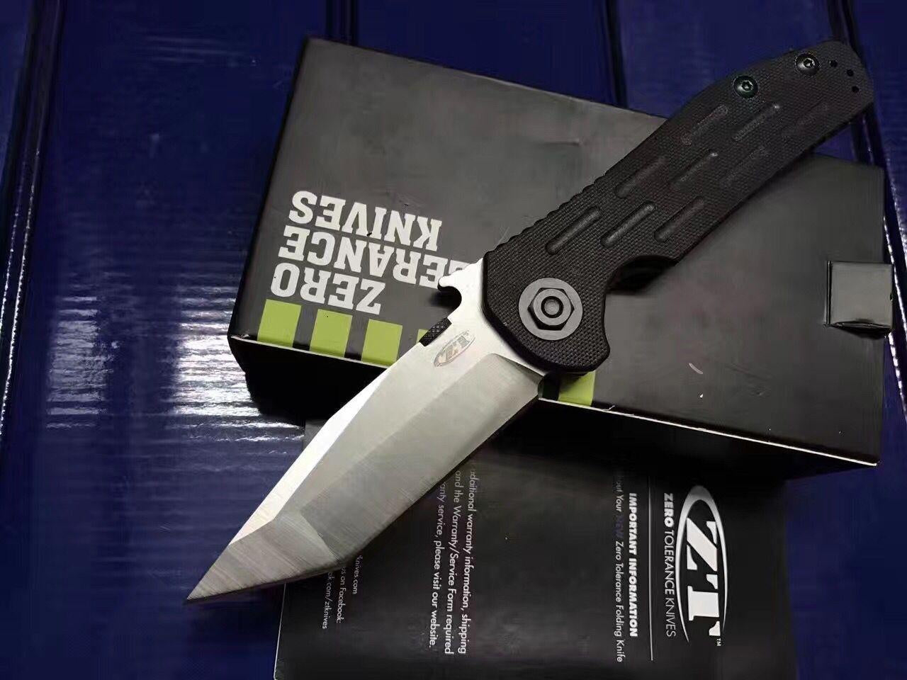 Tactical Pocket Knife ZT ZERO TOLERANCE0620 knife stone wash 9cr18mov blade G10+ thickened steel Handle Suitable for camping hiking travel fishing outdoor activities EDC, self-defense folding knife