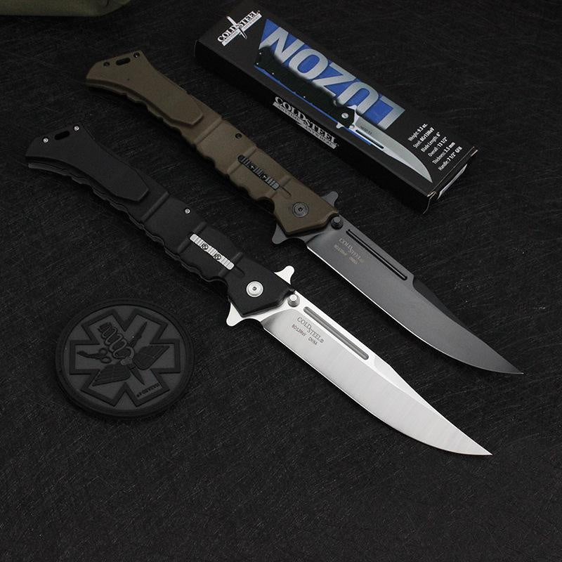 59HRC Cold Steel Luzon Stainless Steel Folding Knife Pocket Knife Tactical Survival Portable Camping Flipper Blade Knives Outdoor Multi Tools EDC Knife