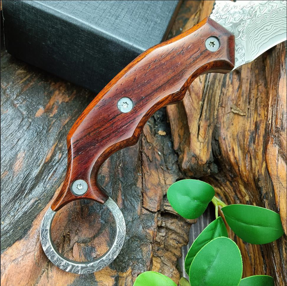 dinosaur Damascus steel Hawk Claw Blade Tactical Outdoor Handle Blade Pocket BLADE Neck Knife claw saber tactical survival edc self-defense Claw knife