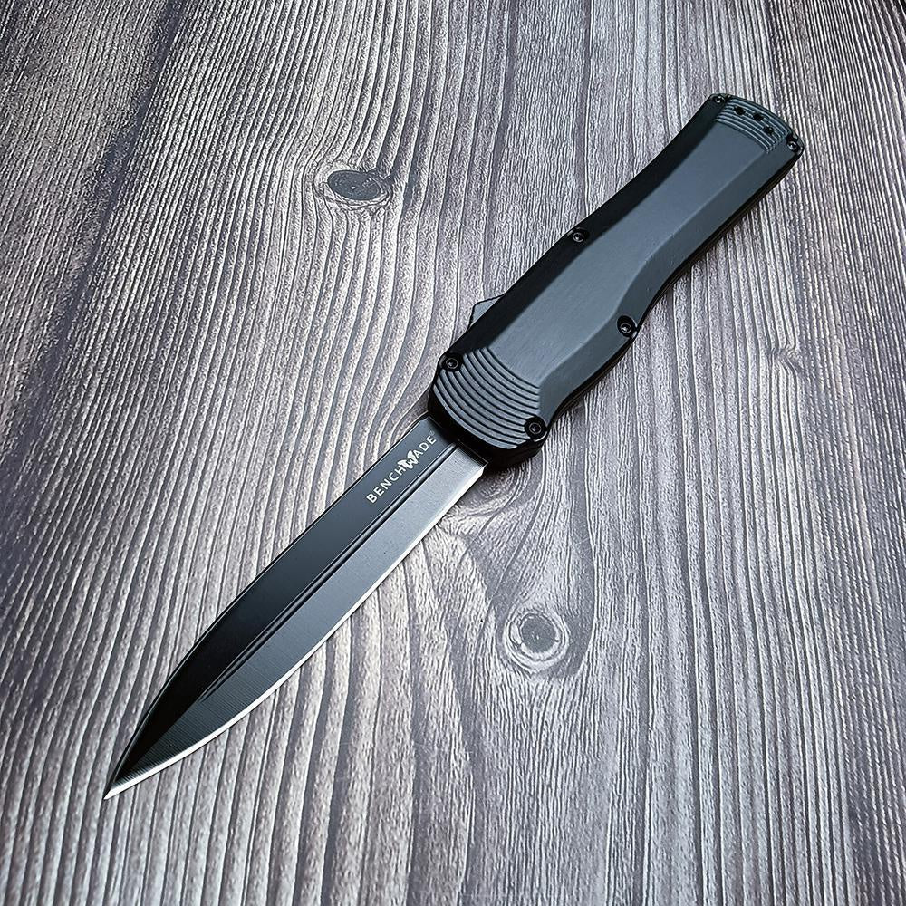 Benchmade Spring Assisted AUTO Knife S30V Double Edge Dagger Blade Camping Self Defense Hunting OTF Knife