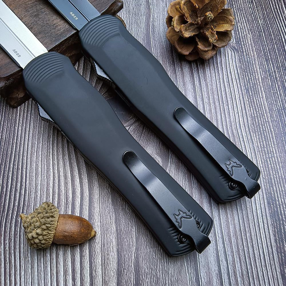 Benchmade Spring Assisted AUTO Knife S30V Double Edge Dagger Blade Camping Self Defense Hunting OTF Knife