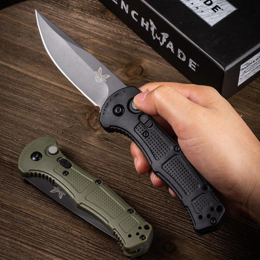 New Benchmade 9070SBK Claymore automatic folding knife CPM-D2 steel bladed portable hunting knife Outdoor survival rescue knife