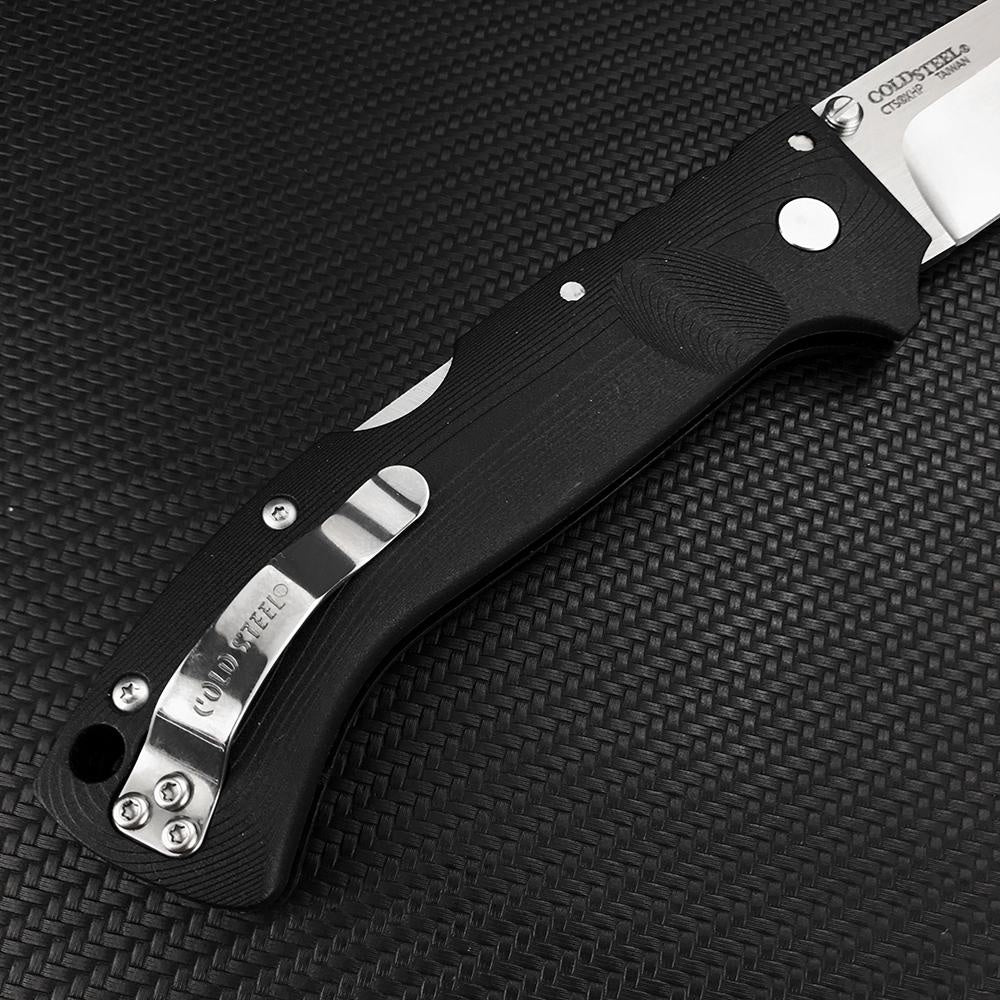 COLD STEEL 30ULH Ultimate Hunter Military Tactical Knife Folding Survival Jackknife 9Cr18M0V Blade Outdoor Pocket Knife Griv-Ex Nylon Fiber Handle Hunting Camping Tools