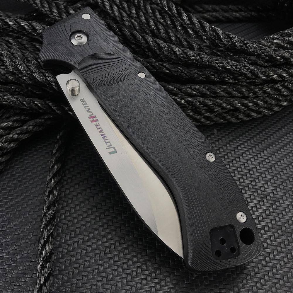 COLD STEEL 30ULH Ultimate Hunter Military Tactical Knife Folding Survival Jackknife 9Cr18M0V Blade Outdoor Pocket Knife Griv-Ex Nylon Fiber Handle Hunting Camping Tools