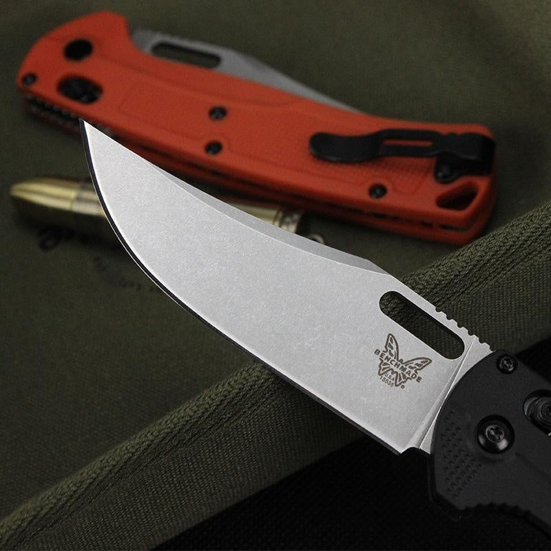 Newest Benchmade 15535 AXIS Lock Tactical Folding Knife CPM154 Steel Blade Nylon Handle Outdoor Everyday Carry Camping Survival Knives Pocket EDC Tool, Black/Orange