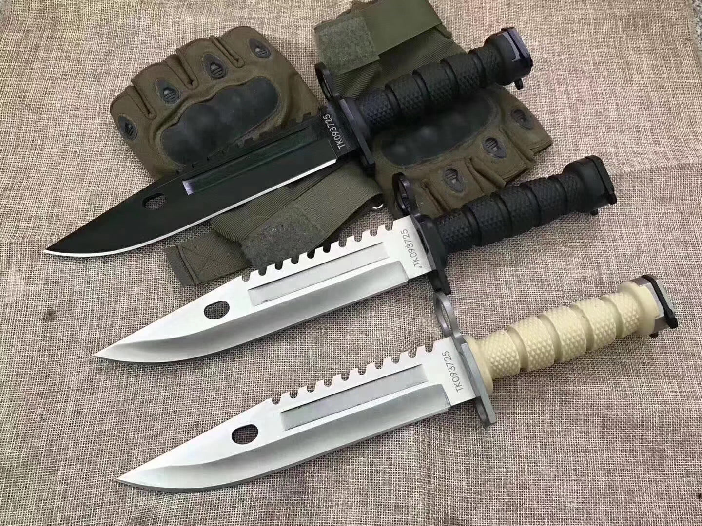 tactical D80 Bayonet fixed blade military Army COMBAT knives outdoor survival tools