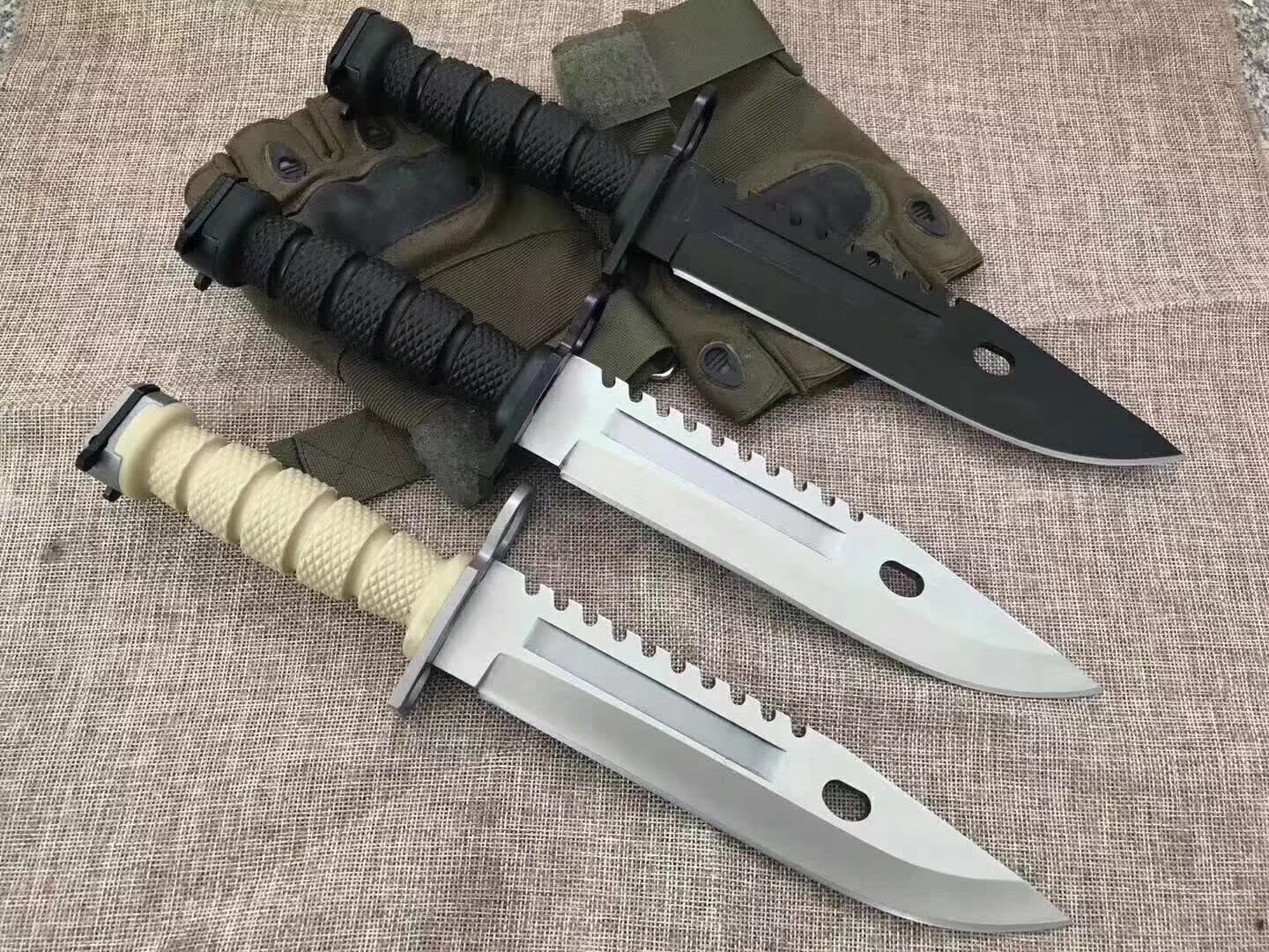 tactical D80 Bayonet fixed blade military Army COMBAT knives outdoor survival tools