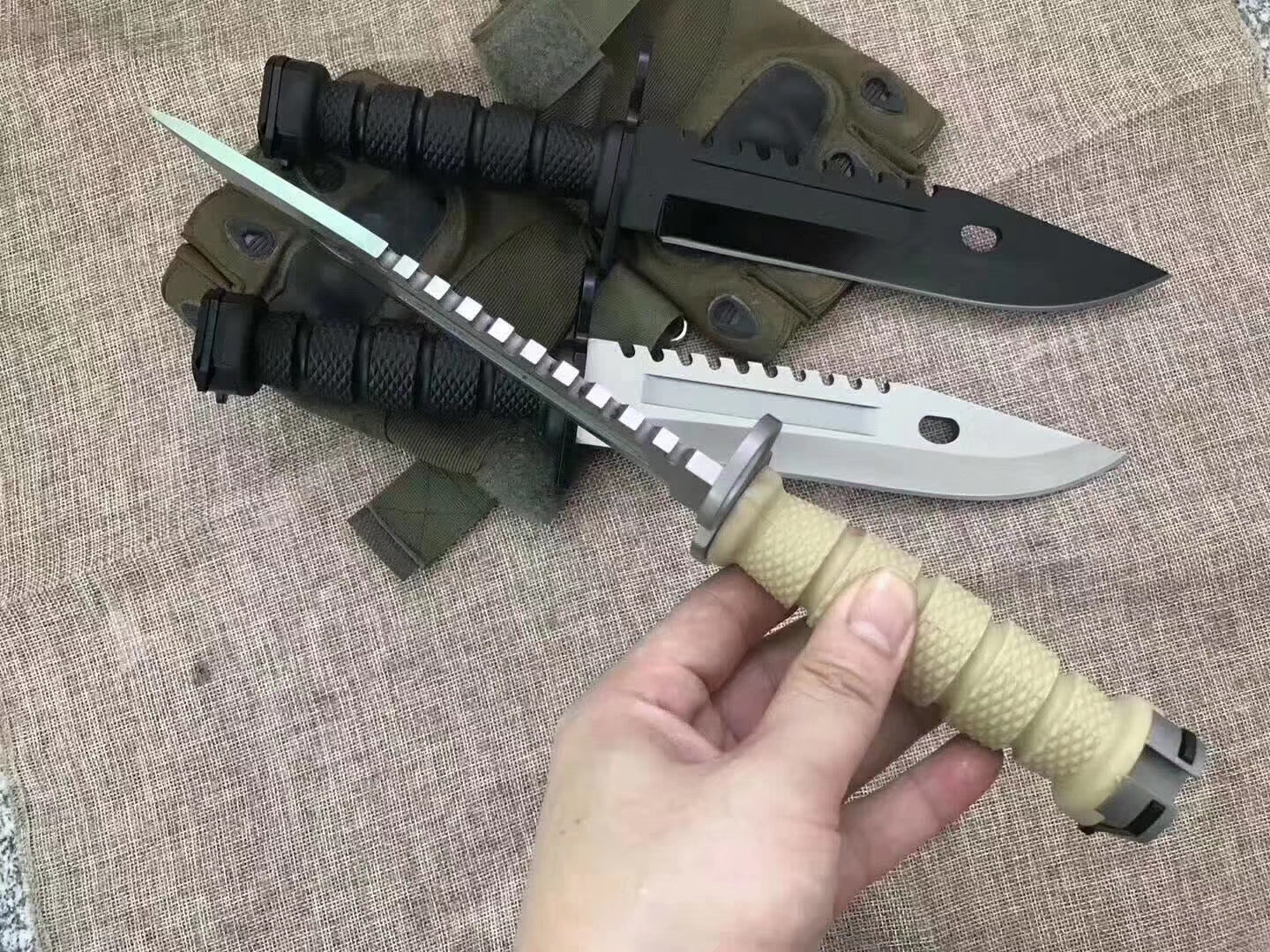 tactical D80 Bayonet fixed blade military Army COMBAT knives outdoor survival tools