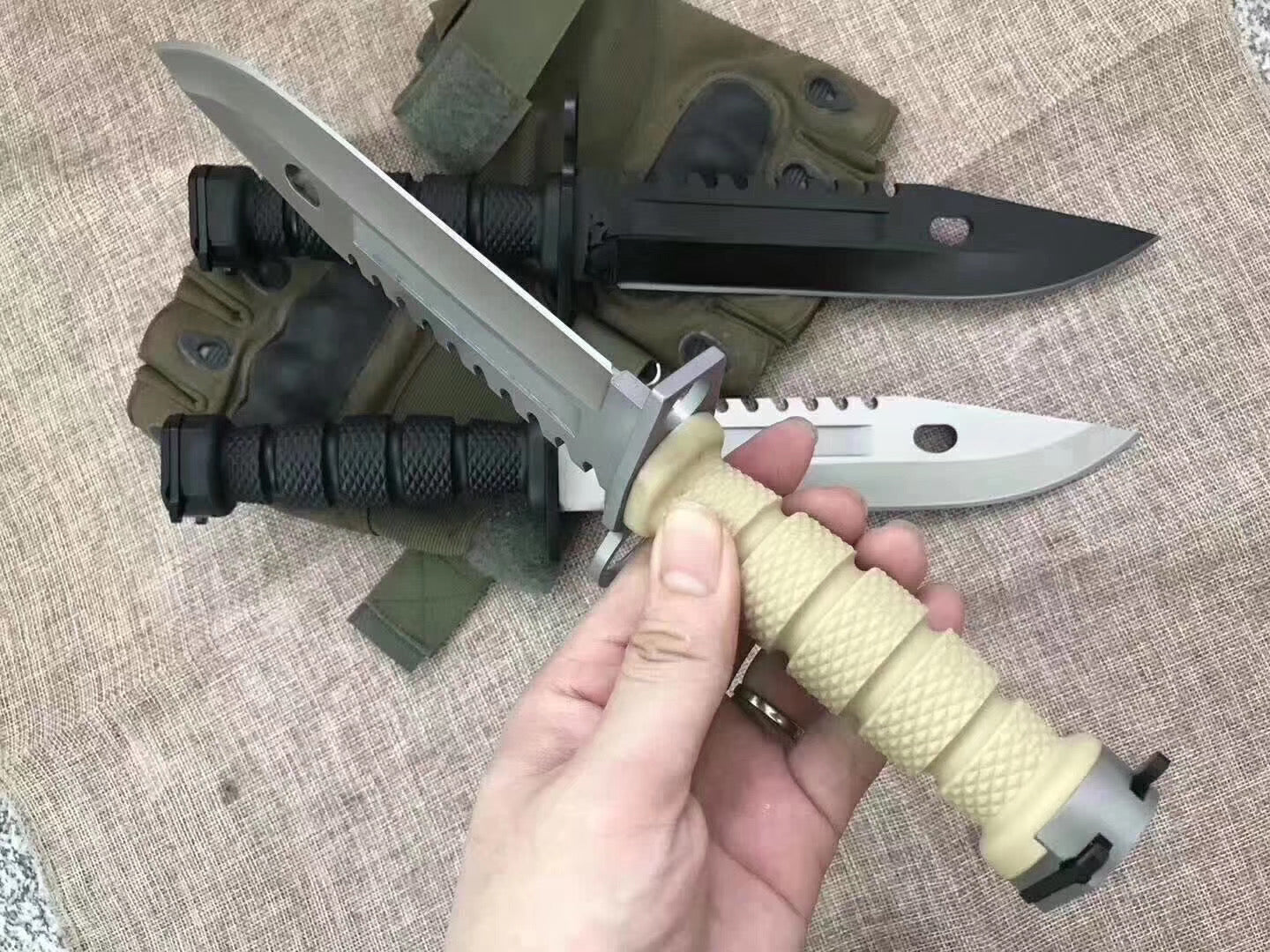 tactical D80 Bayonet fixed blade military Army COMBAT knives outdoor survival tools