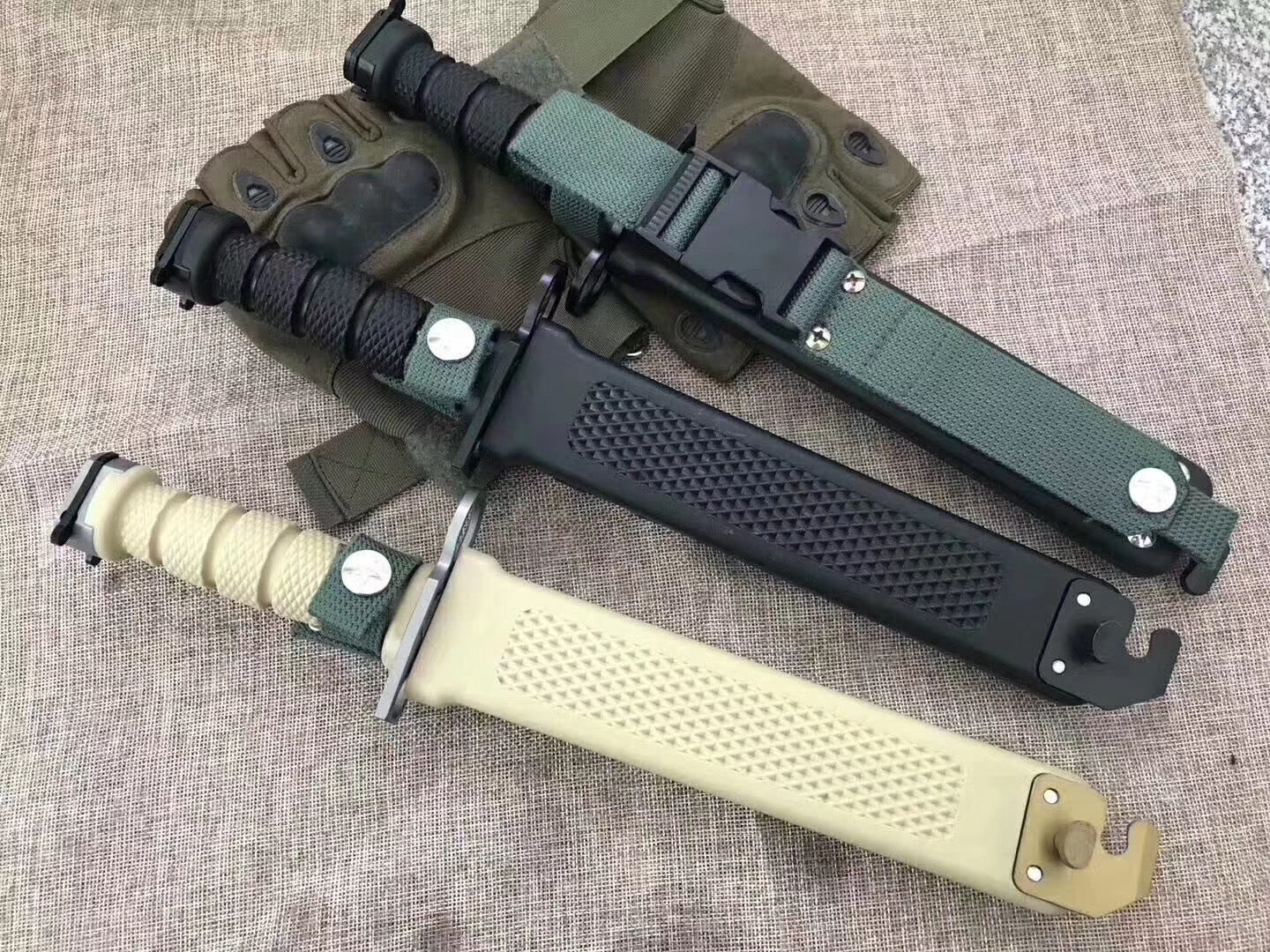 tactical D80 Bayonet fixed blade military Army COMBAT knives outdoor survival tools