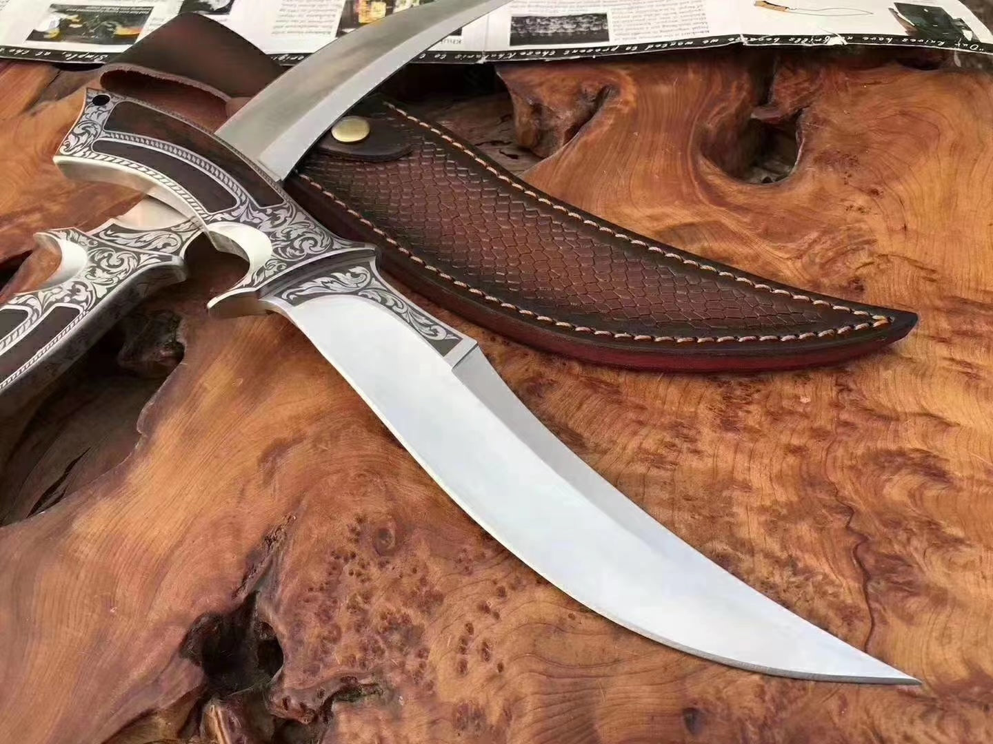 Saudi Arabia military knife fixed blade knives with High end leather case