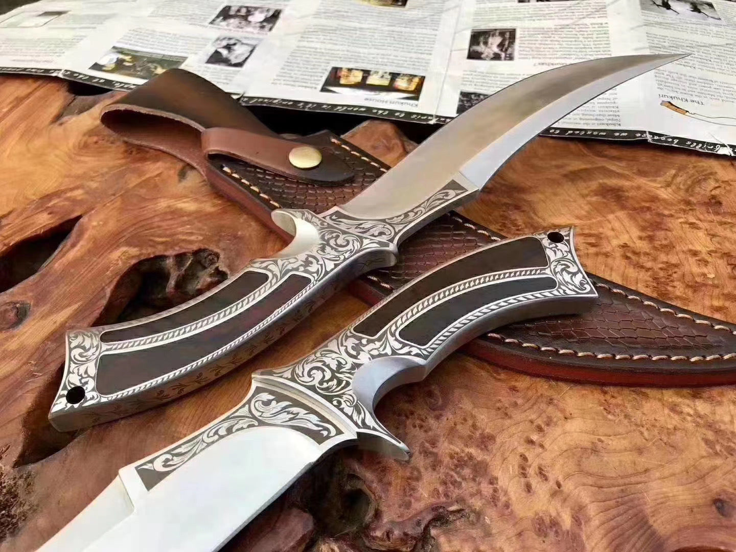 Saudi Arabia military knife fixed blade knives with High end leather case