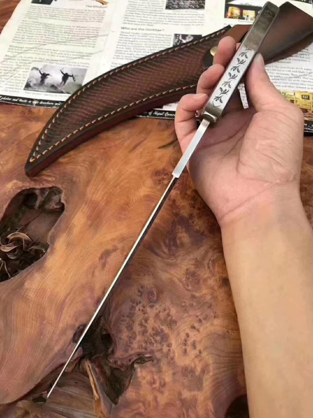 Saudi Arabia military knife fixed blade knives with High end leather case