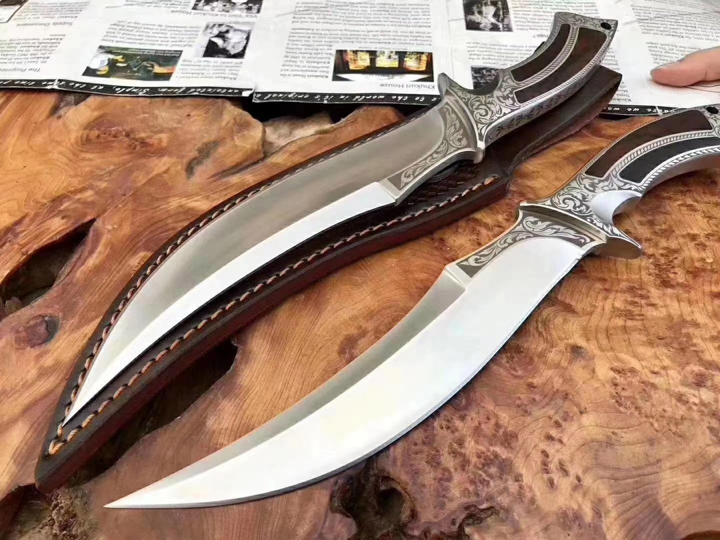 Saudi Arabia military knife fixed blade knives with High end leather case