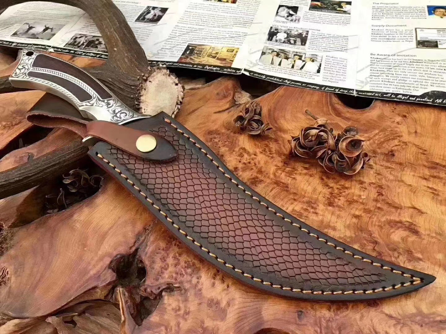 Saudi Arabia military knife fixed blade knives with High end leather case