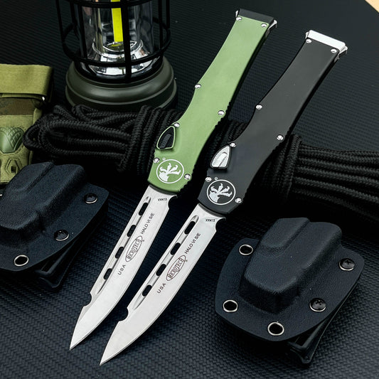 Halo V6  Single-Action OTF Automatic Knife T6 Aluminum Handle