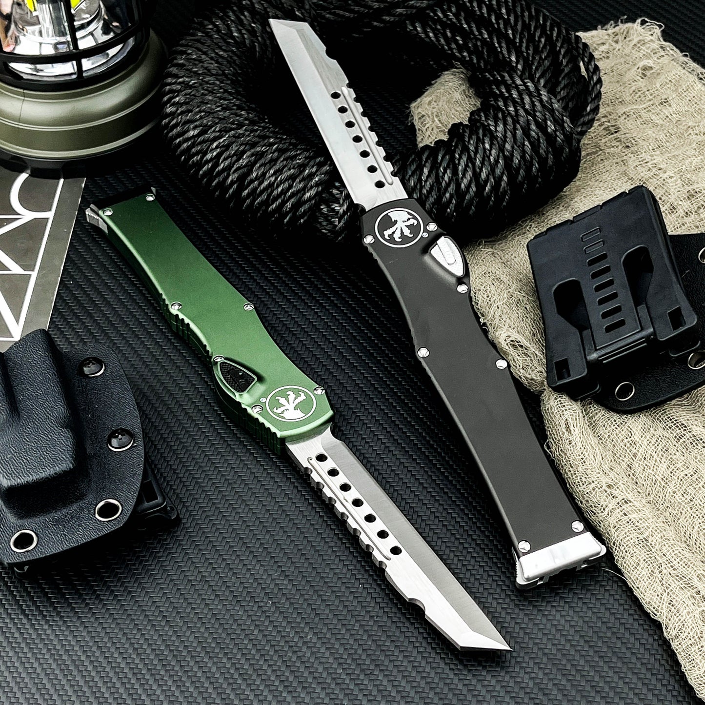 Halo V6  Single-Action OTF Automatic Knife - D2 Steel Blade T6 Aluminum Handle