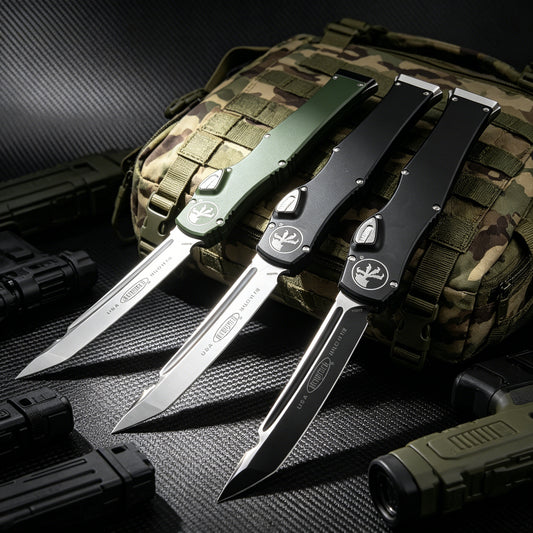 Halo V6  Single-Action OTF Automatic Knife - D2 Steel Blade T6 Aluminum Handle