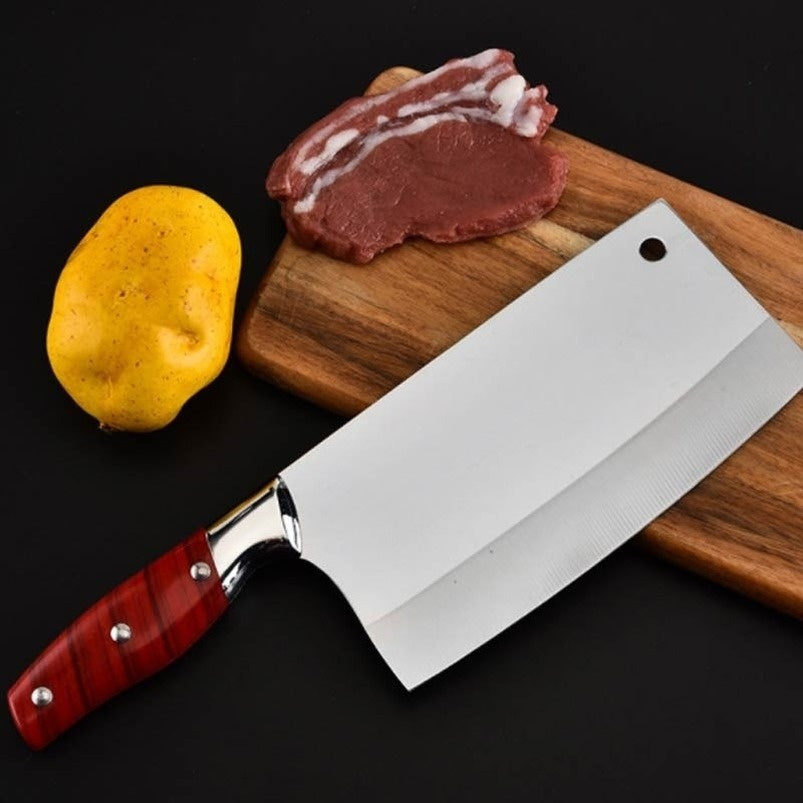 440C stainless steel kitchen utensils Sharp vegetable and meat cleaver wooden handle