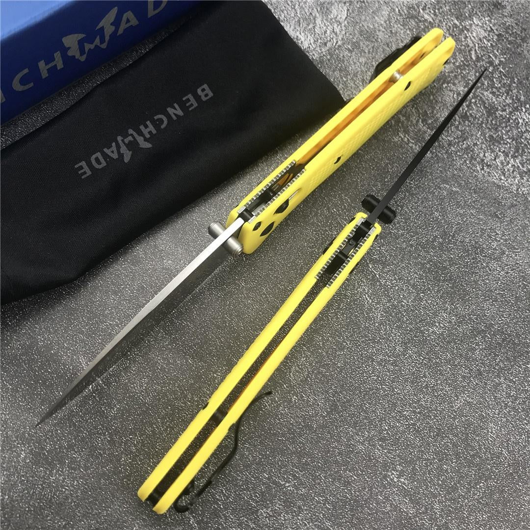 Red/yellow Handle Benchmade 535 Drop-Point Blade Camping Pocket Folding Knives Multifunctional Blade Non Slip Outdoor Knife