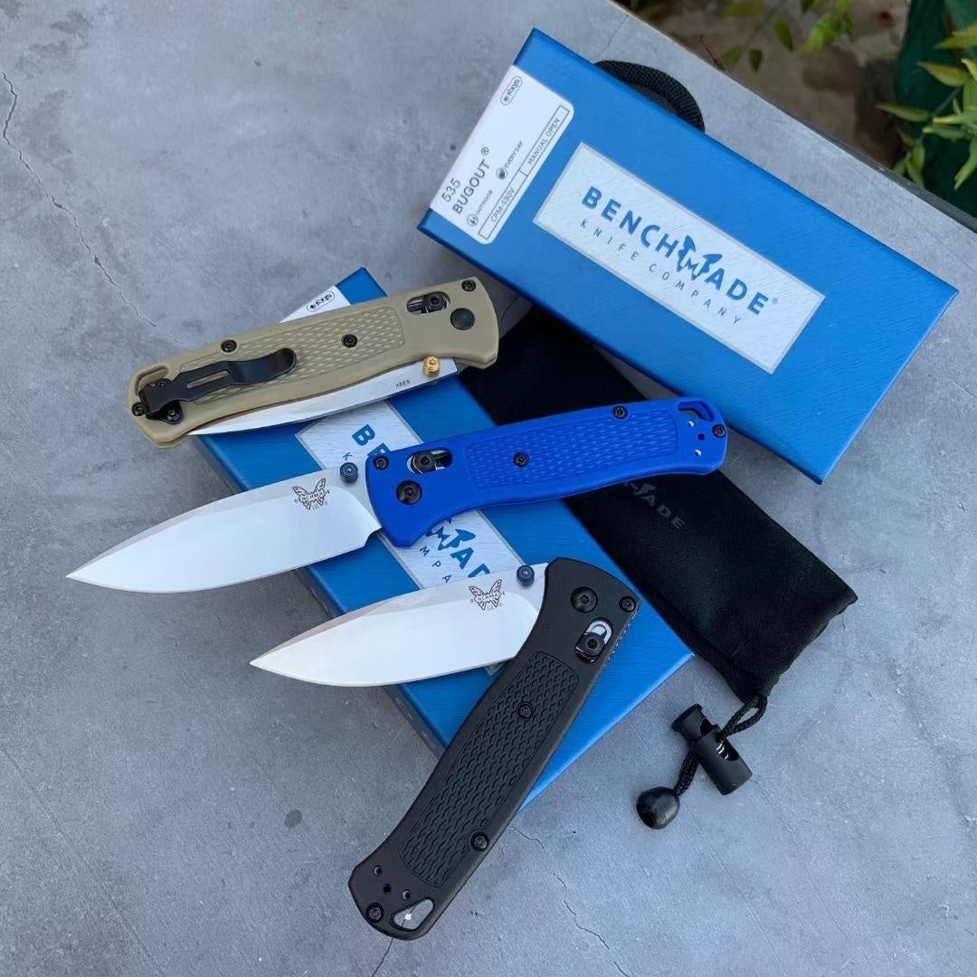 Red/yellow Handle Benchmade 535 Drop-Point Blade Camping Pocket Folding Knives Multifunctional Blade Non Slip Outdoor Knife