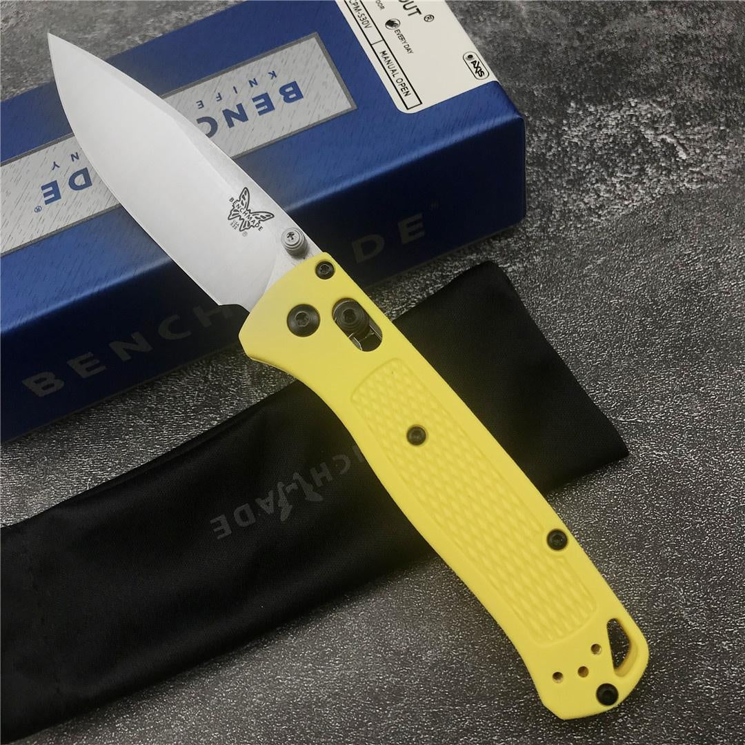 Red/yellow Handle Benchmade 535 Drop-Point Blade Camping Pocket Folding Knives Multifunctional Blade Non Slip Outdoor Knife