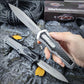 OTF Auto Knife 440C Steel and Zinc Alloy Inlaid with Carbon Fiber Handle with Pocket Clip