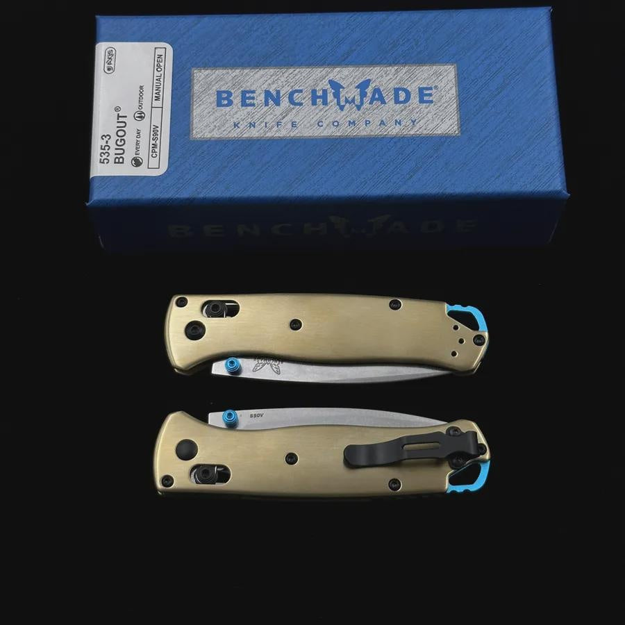 NEWEST Benchmade 535 Bugout Copper Handle Folding Sharp Knife S90V Blade High Quality Tactical Pocket Knives Outdoor Camping Self-defense EDC Multi Tool