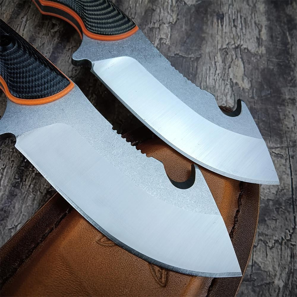 Benchmade 15018 Hunt Saddle Mountain Skinner Fixed Blade Knife 4.2" 9C13Mov Blade, Two-color G10 Handles, Leather Sheath