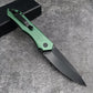 HUAAO AUTO Folding Knife 3.75" CPM-154 Black Blade, Aluminum Handle